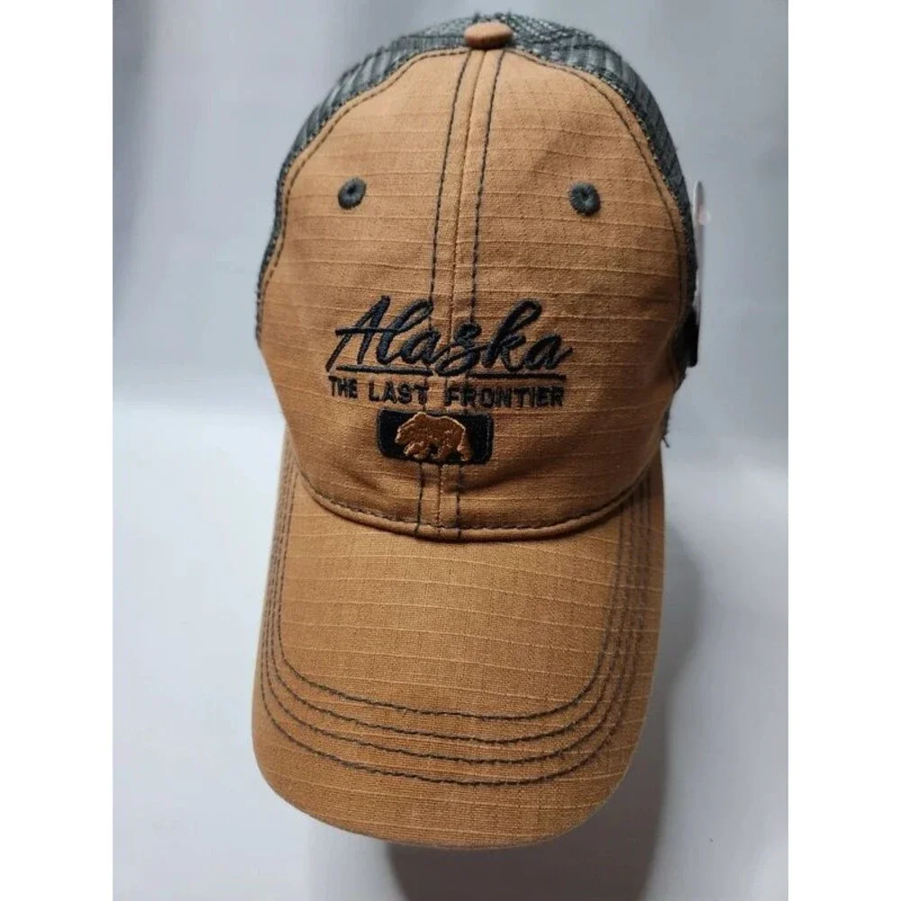 Prairie Mountain Alaska The Last Frontier Trucker Cap Tan Black One Size